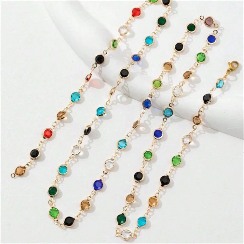 Multicolored Bohemian-Style Pendant Necklace gold