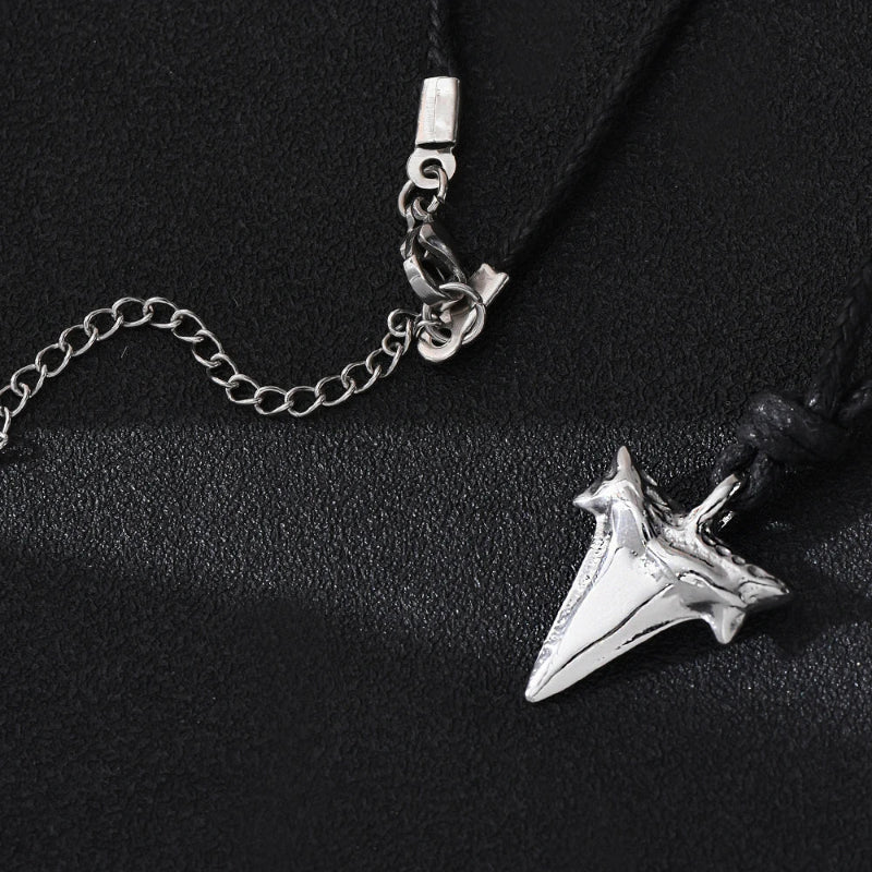 Men's Silver Shark Tooth Pendant Necklace