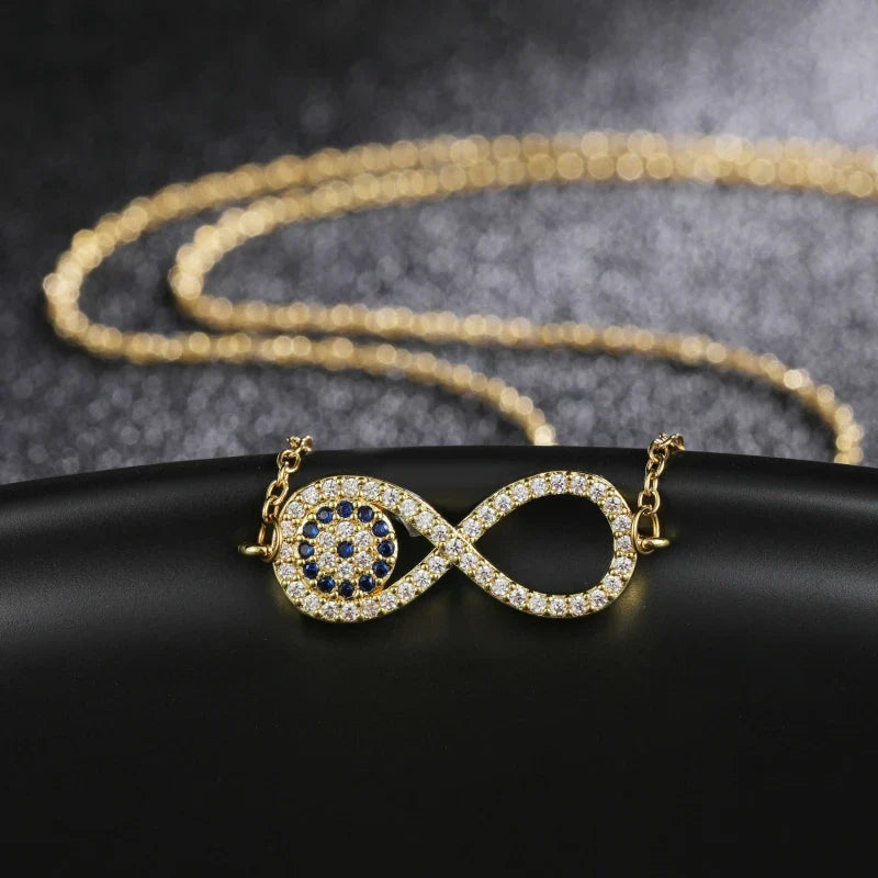 Zircon Infinity Symbol Pendant Necklace