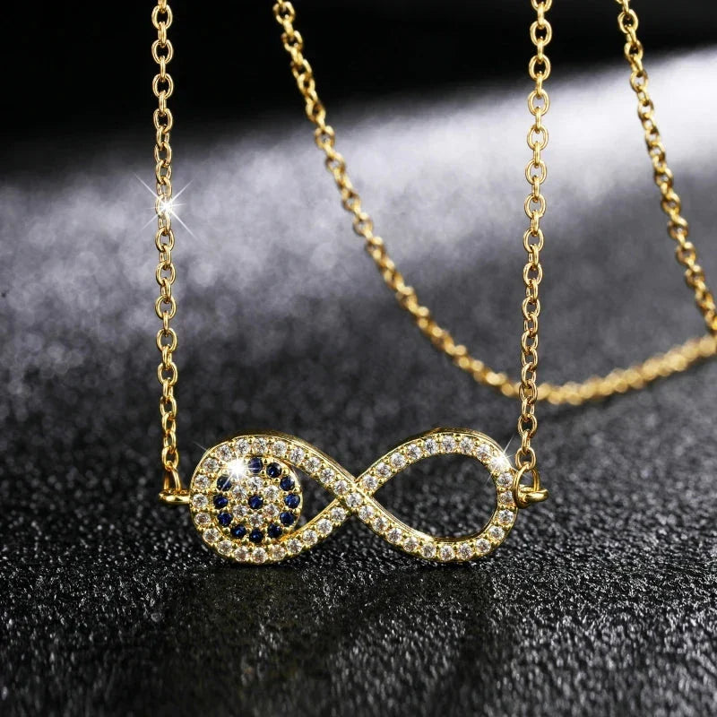 Zircon Infinity Symbol Pendant Necklace