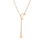 Gold Star and Moon Pendant Necklace