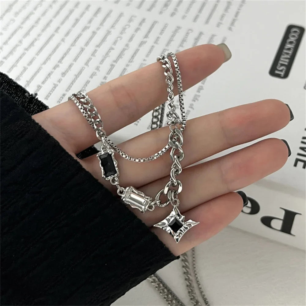 Star Pendant Necklace with Zircon Stone