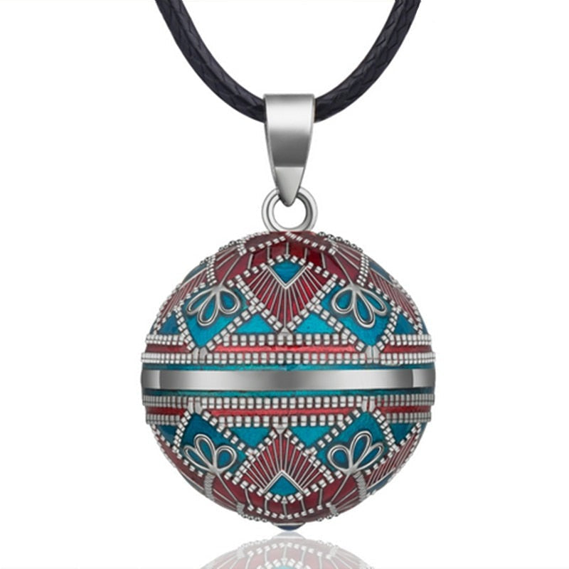 Mexican Sky Blue Pregnancy Bola Pendant Necklace for Pregnant Women