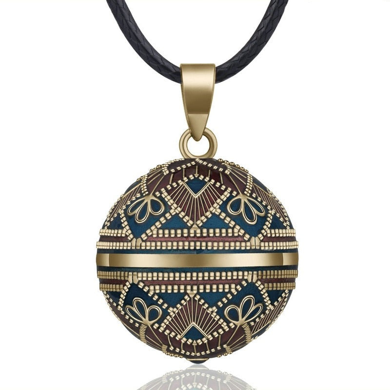 Mexican Blue Pregnancy Bola Pendant Necklace for Pregnant Women
