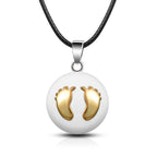 Pregnancy Bola Pendant Necklace for Pregnant Women Gold Feet