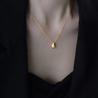 Fine Gold Water Drop Pendant Necklace