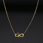 Women's Infinity and Heart Symbol Pendant Necklace Gold