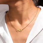 Women's Infinity and Heart Symbol Pendant Necklace Gold