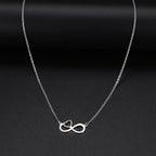 Women's Infinity and Heart Symbol Pendant Necklace Silver