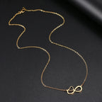 Women's Infinity and Heart Symbol Pendant Necklace Gold