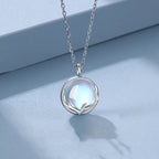 Moonstone Zircon Fertility Pendant Necklace