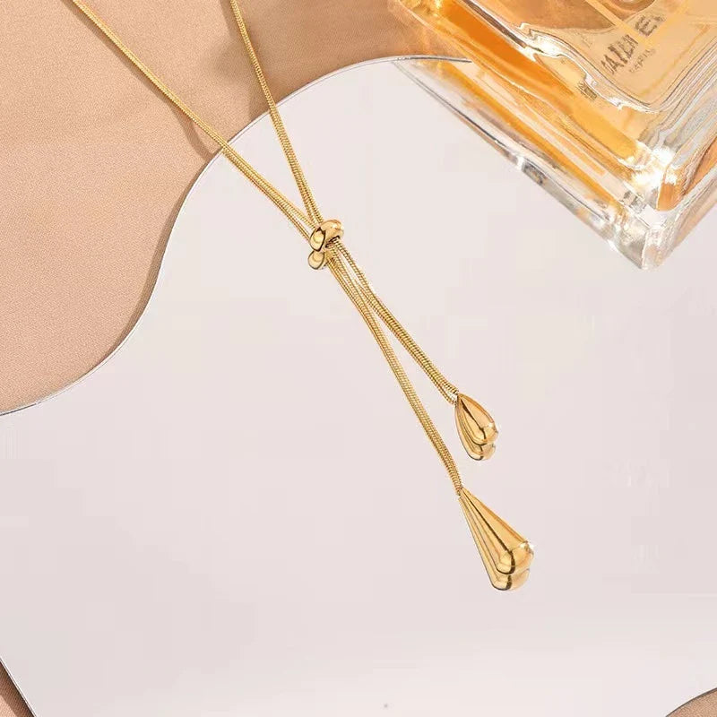 Fine Water Drop Pendant Necklace