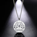 Silver Zen Lotus Flower Pendant Necklace