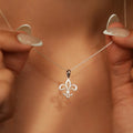 Fleur-de-lis Necklace & Pendant Silver Chain & Medallion
