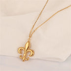 Gold Fleur-de-Lis Necklace & Pendant for Men and Women