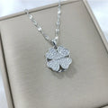 Anti-Stress Rotating Zircon Flower Pendant Necklace silver