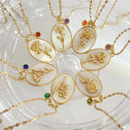 Flower Zodiac Sign Pendant Necklace