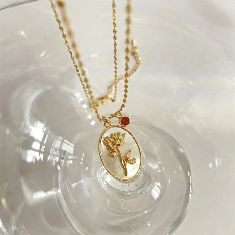 Flower Zodiac Sign Pendant Necklace