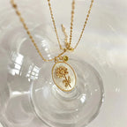 Flower Zodiac Sign Pendant Necklace