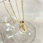 Flower Zodiac Sign Pendant Necklace