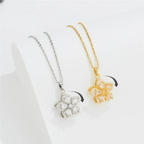 Stress-Relief Rotating Flower Pendant Necklace gold
