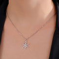 Snowflake Pendant Necklace Winter Silver