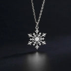 Snowflake Pendant Necklace Winter silver