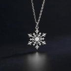 Snowflake Pendant Necklace Winter silver