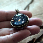 Galaxy Nebula Universe Glass Pendant Necklace