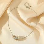 Water Drop Pendant Necklace silver style 2