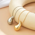 Asymmetric Water Drop Pendant Necklace Gold