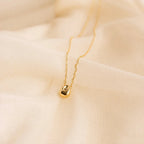 Water Drop Pendant Necklace with Zircon Pearl Gold