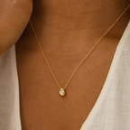 Water Drop Pendant Necklace with Zircon Pearl Gold