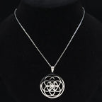 Life Seed Pendant Necklace for Men and Women silver