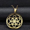 Life Seed Pendant Necklace for Men and Women gold