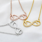 Infinite Heart and Zircon Pendant Necklace