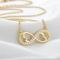 Infinite Heart and Zircon Pendant Necklace gold