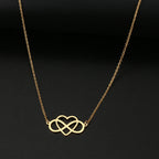 Infinity and Heart Pendant Necklace for Women gold