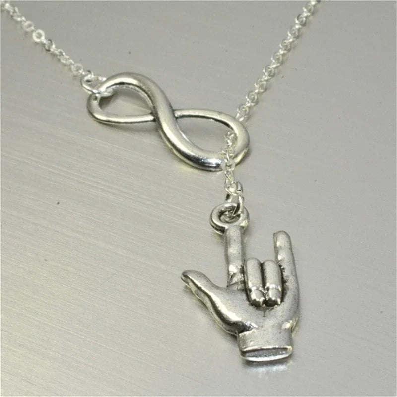 Infinity Pendant Necklace and Hand