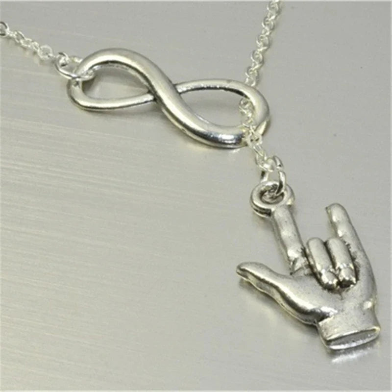 Infinity Pendant Necklace and Hand