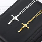 Jesus Christ Cross Necklace & Pendant for Men Silver