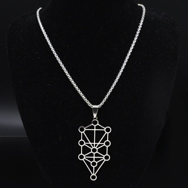 Kaballah Pendant Necklace Tree of Life Sephiroth Silver