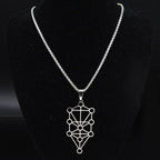 Kaballah Pendant Necklace Tree of Life Sephiroth Silver