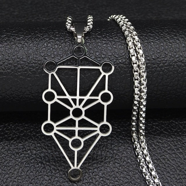Kaballah Pendant Necklace Tree of Life Sephiroth Silver