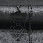 Kaballah Pendant Necklace Tree of Life Sephiroth Black