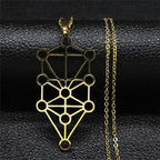 Kaballah Pendant Necklace Tree of Life Sephiroth Gold