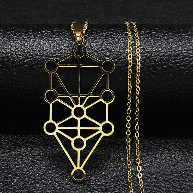 Kaballah Pendant Necklace Tree of Life Sephiroth Gold