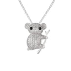 Koala Necklace Silver Stones