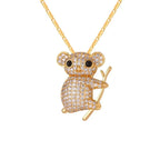 Koala Necklace Gold Stones