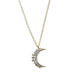 Moon Zircon Pendant Necklace for Women gold